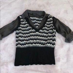 Bebe blouse with attached vest